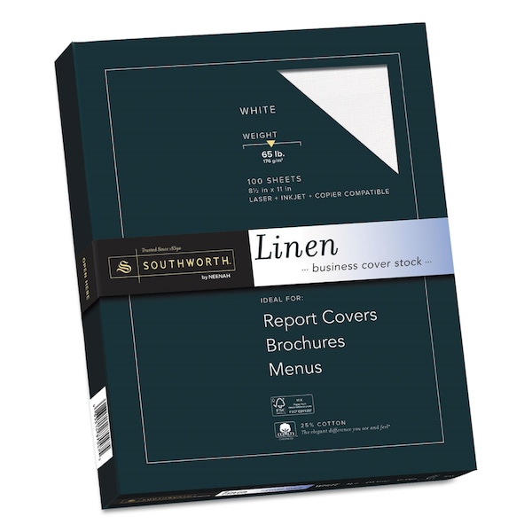 Linen Cover Stock, 65 lb Cover Weight, 8.5 x 11, PK100